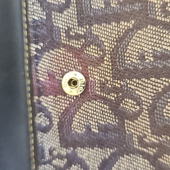 Christian Dior CD Saddle Navy Blue GHW Logo Trifold Flap Long Wallet Authentic - Picture 9 of 11